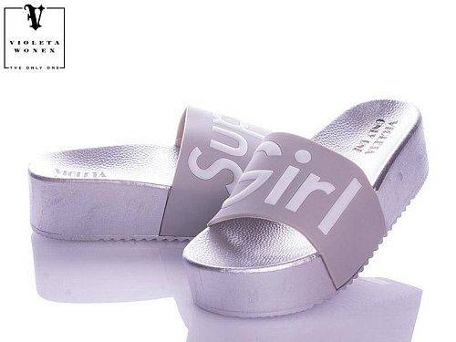 Шлепанцы Violeta 8-306 silver оптом в магазине Violeta-Wonex